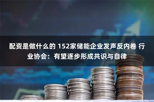 配资是做什么的 152家储能企业发声反内卷 行业协会：有望逐步形成共识与自律